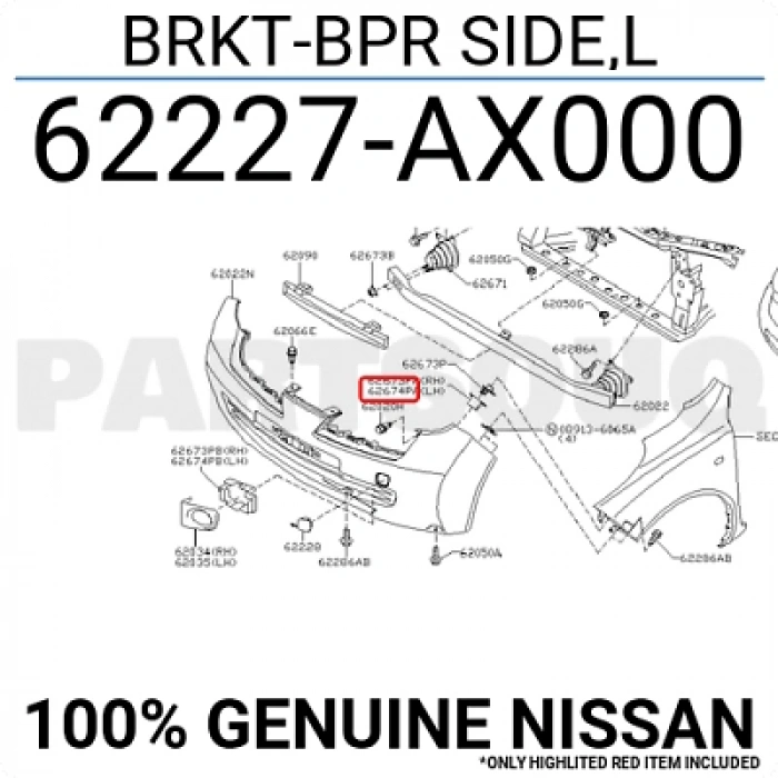 Tampon Bağlantı Braketi Micra Ön 2011-2014 Sol (Klips) (Oem No:62227Ax000)