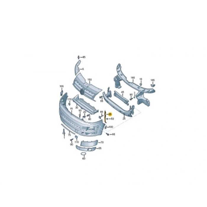 Tampon Bağlantı Braketi Transporter T6 2010-2015 Ön Sağ (Oem No:7E0807184A)