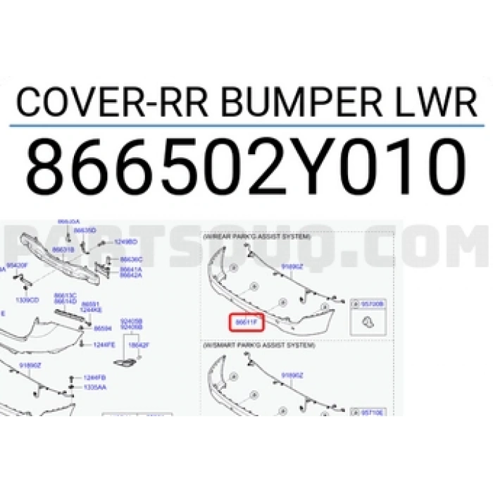 Tampon Ix-35 Arka Alt Parça 2010-2015 (Sensör Deliksiz) (Oem No:866502Y010)