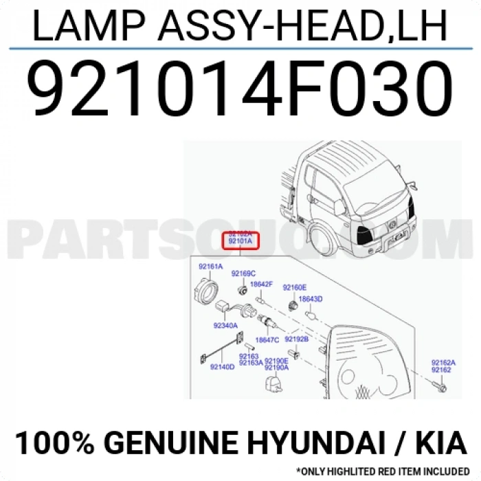 Far H-100 Kamyonet 2005-2011 Manuel Sol (Oem No:921014F030)