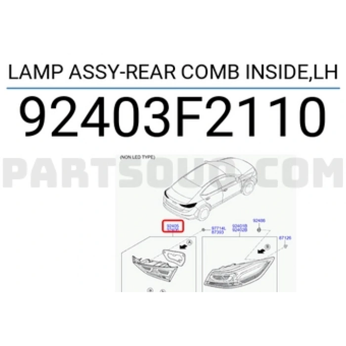 Stop Lambası Elantra 2016-2018 Ledli İç Sol (Oem No:92403F2110)