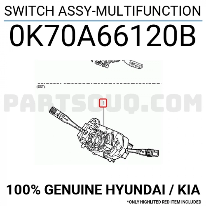 Kol Far-Sinyal Kumanda Bongo  1997-2004 (Silgeç Zaman Ayarlı) (Oem No:0K70A66120B)