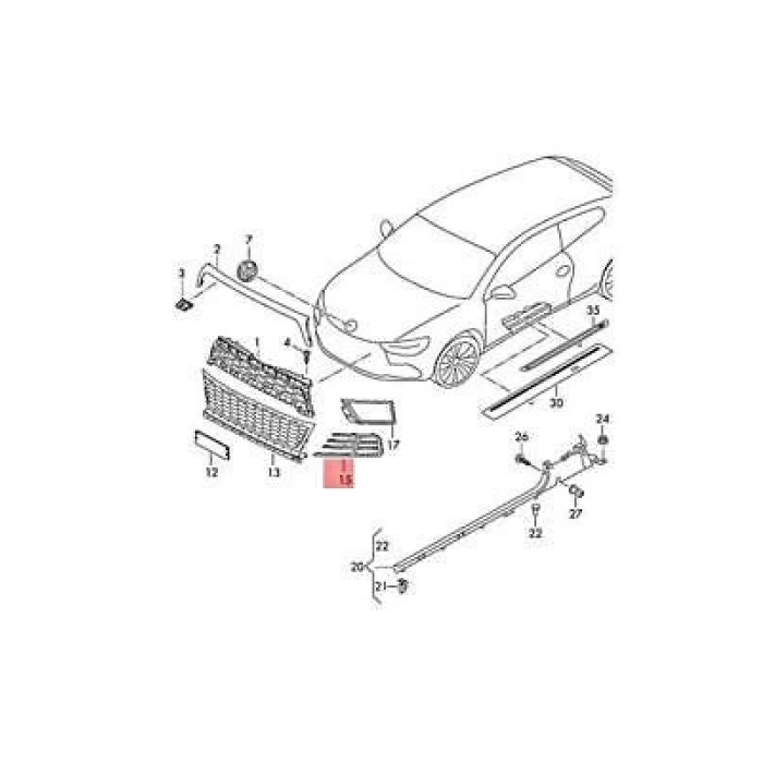 Sis Lamba Kapağı Scirocco 2015-2018 Sol (Oem No:1K8853665E9B9)
