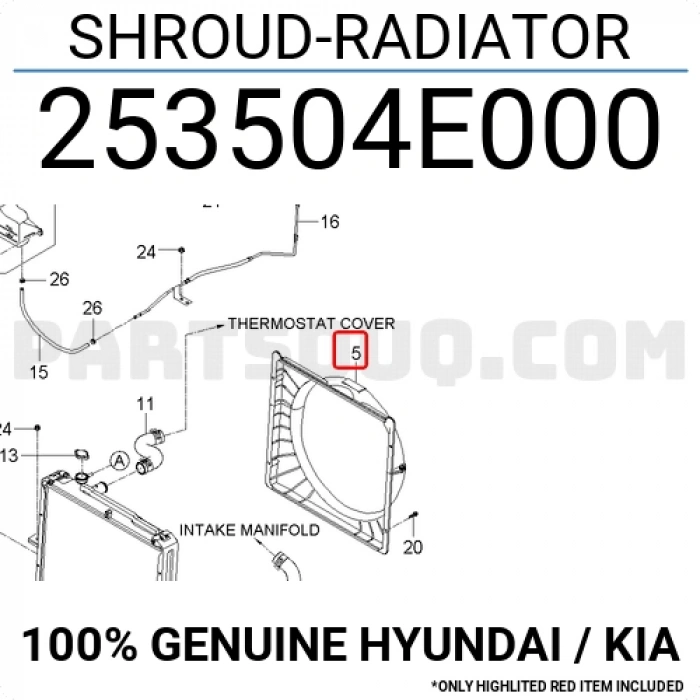 Kore Bongo Dizel 2006-2016 Radyatör Fan Davlumbazı Oem Hanon (Oem No:253504E000)
