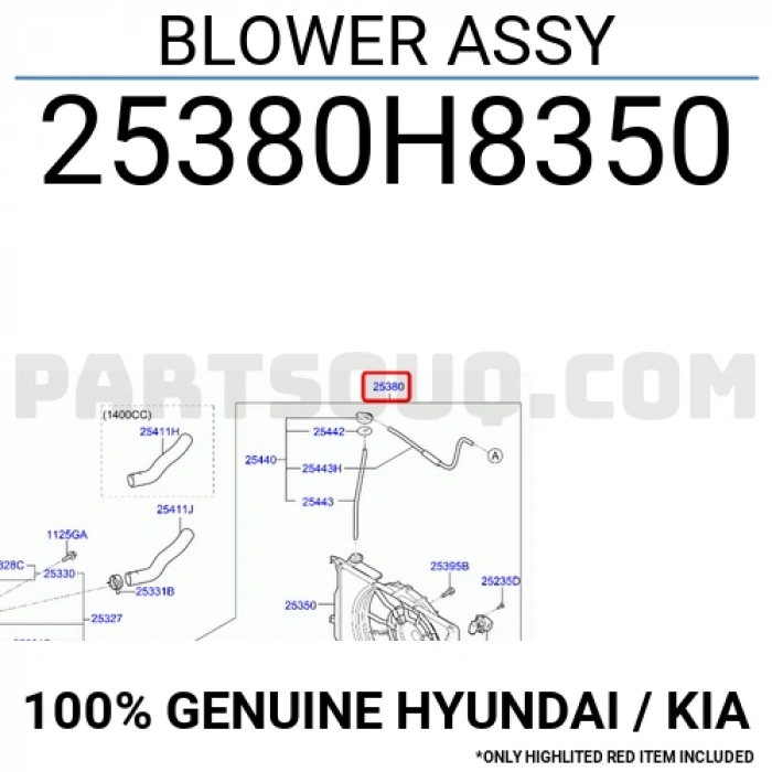 Kore Stonic Benzin 2017- Radyatör Fanı Oem Doowon (Oem No:25380H8350)