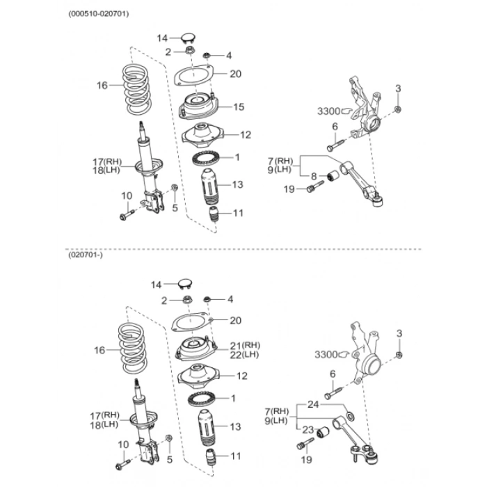 Kore Rio Benzin 2000-2005 Amortisör Takozu Ön Sol  (Oem No:54610Fd000)