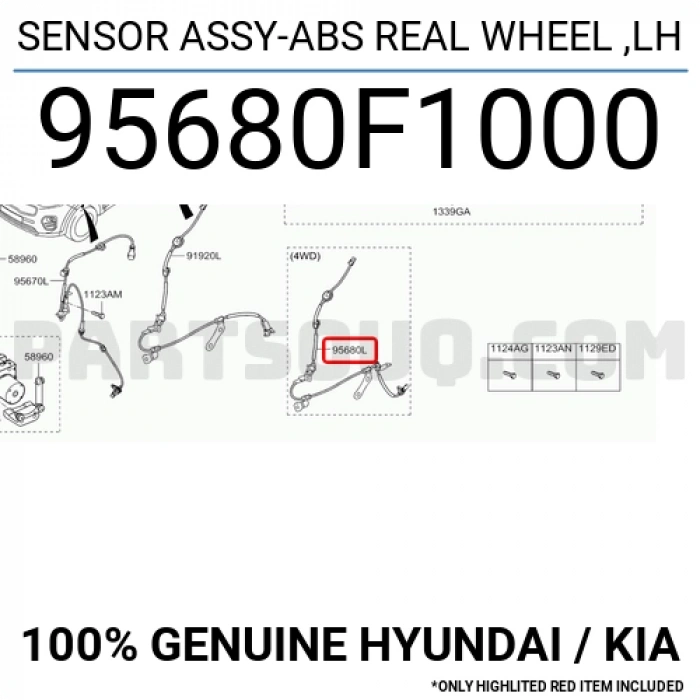 Kore Sportage  2015- Abs Sensörü Arka Sol  (Oem No:95680F1000)