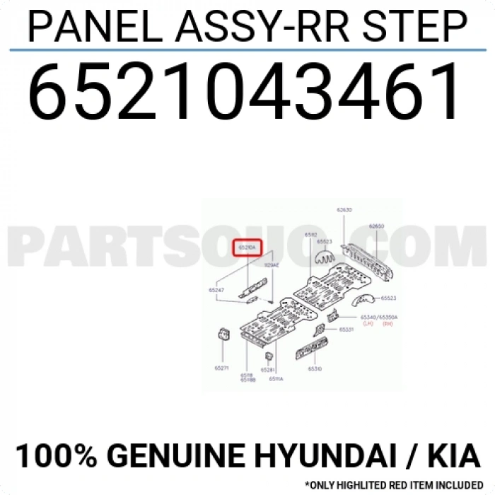 Kapı Basamak Sacı H-100 Orta (Oem No:6521043461)