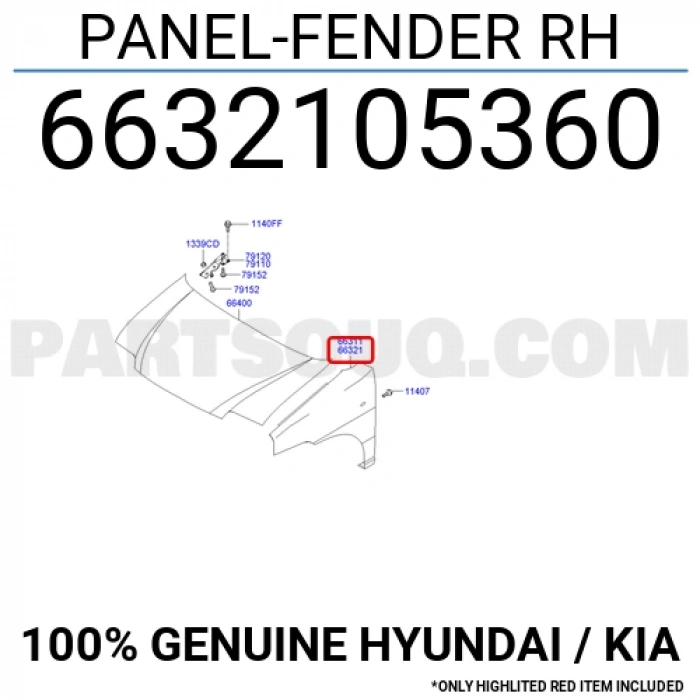 Çamurluk Atos 2006-2008 Delikli Sağ (Oem No:6632105360)