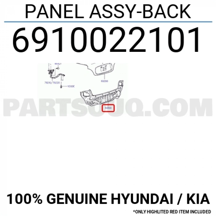 Panel Accent Arka  1995-00 (Oem No:6910022101)