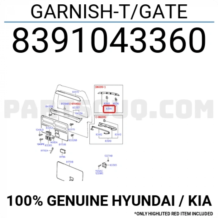Bagaj Çıta  Kaplama H100 1997-01 (Oem No:8391043360)