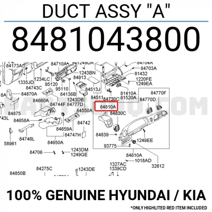 Kalorifer Izgarası H-100 / Kmy Komple Dış Sol (Oem No:8481043800)