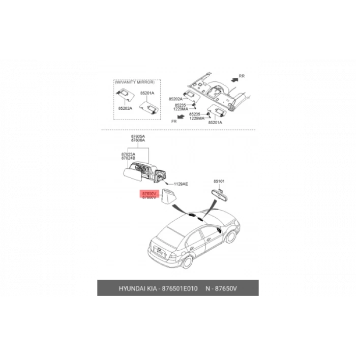 Ayna Kapağı Accent İç 2006 Sonrası Era (Manuel Ayna İçin) Sol (Oem No:876501E010)