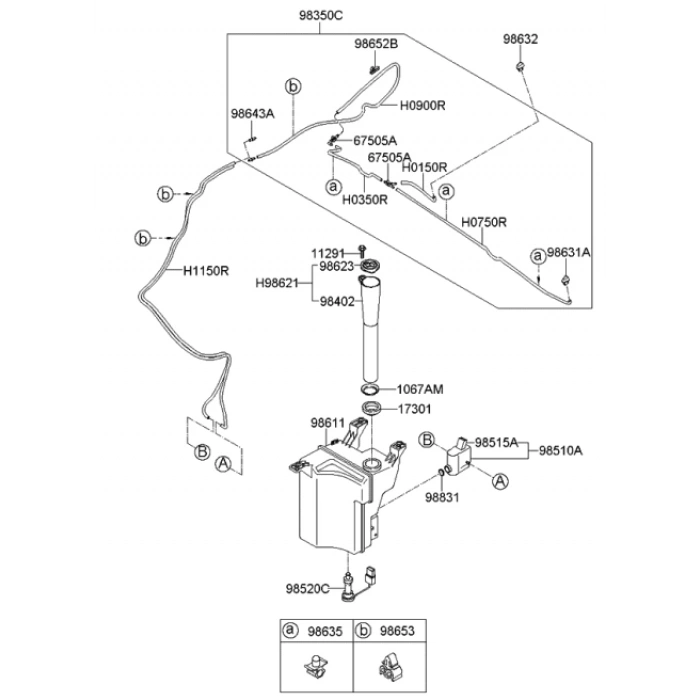 Su Fıskiye Depo Dolum Borusu Sorento 2006 Sonrası (Oem No:986203E010)