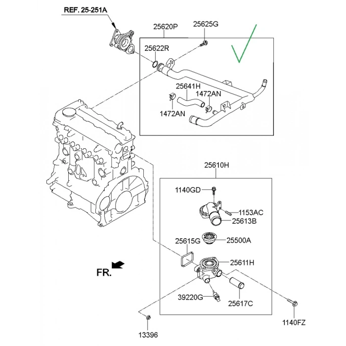 Devirdaimsu Borusu Elantra 2013-2015 Dizel (Oem No:256202A710)