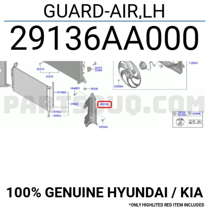 Radyatör Muhafaza Bakaliti Elantra 2021 Sonrası Sol (Oem No:29136Aa000)