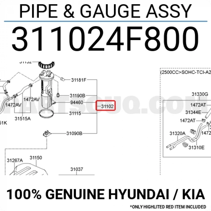Depo Şamandırası Kmy 2015 Sonrası Komple (Oem No:311024F800)