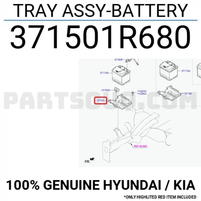 Akü Alt Tablası Accent 2015-2018 Blue (Oem No:371501R680)