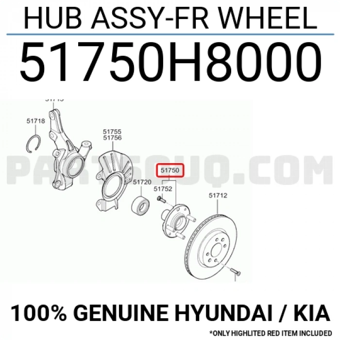 Teker Poryası Rio 2017-2020 Ön (Oem No:51750H8000)