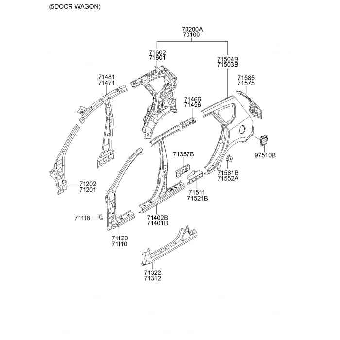 Direk Sacı Dış I-30 2007-2011 Orta Sağ (Oem No:714022La00)