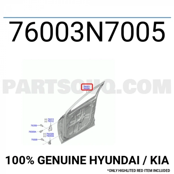 Kapı Tucson Ön 2021 Sonrası Sol (Oem No:76003N7005)