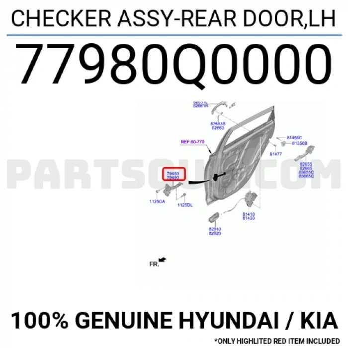 Kapı Gergisi I-2020 Arka 2021 Sonrası Sol (Oem No:77980Q0000)