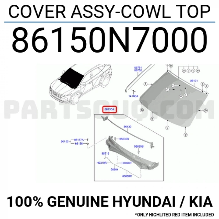 Cam Alt Izgara Tucson 2021 Sonrası (Oem No:86150N7000)