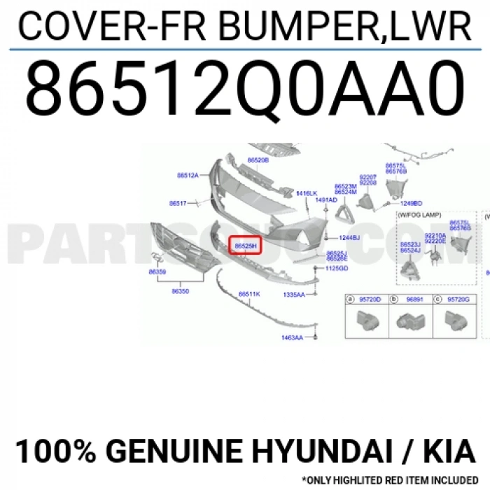 Tampon Bayon 2021 Sonrası Ön Alt (Oem No:86512Q0Aa0)