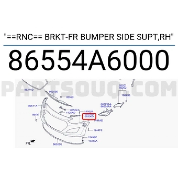 Tampon Bağlantı Braketi I-30 Ön 2012 Sonrası Üst Sağ (Oem No:86554A6000)