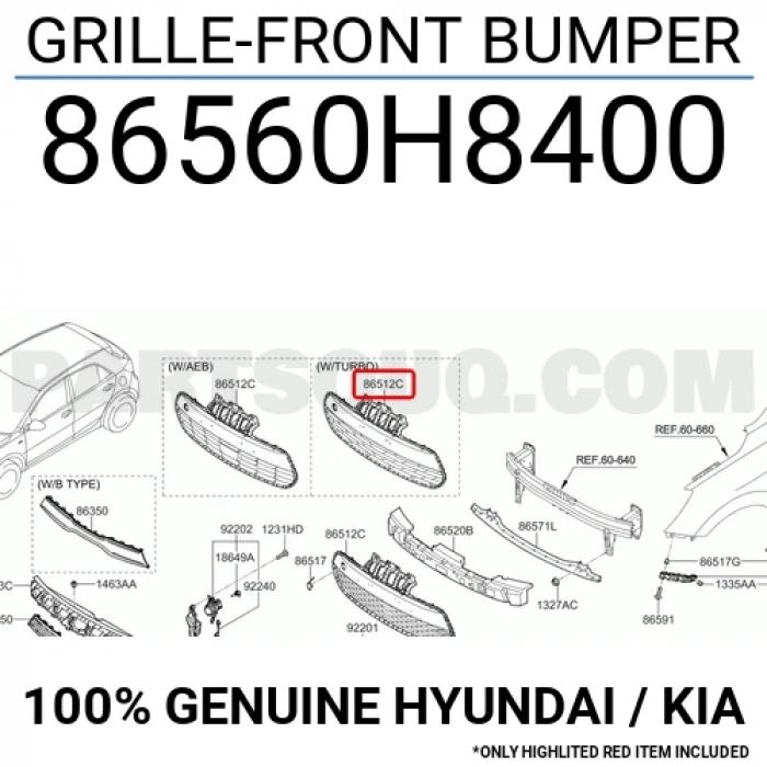 Tampon Panjurusı Stonic 2018-21 (Oem No:86560H8400)