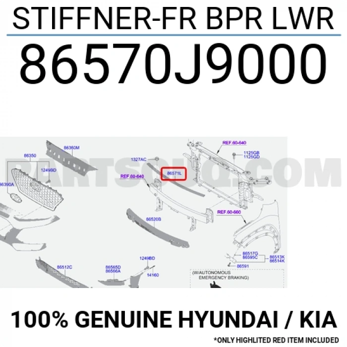 Tampon Demiri Üst Bağlantı Kona 2018 Sonrası (Oem No:86570J9000)