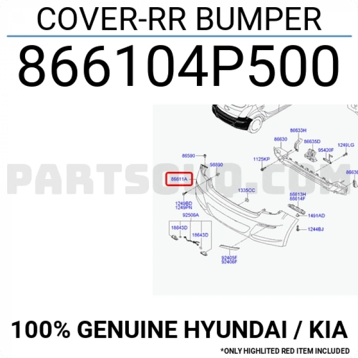 Tampon I-2020 Arka 2012-2014 Park Sensörlü Hasarlı (Oem No:866104P500)