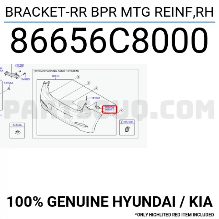 Tampon Bağlantı Braketi I-2020 Arka 2014-2016 Sağ Küçük (Oem No:86656C8000)