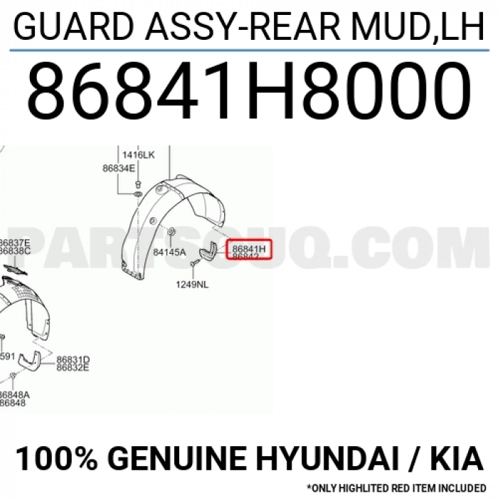 Paçalık Rio 2017-2019 Hb. Arka Sol (Oem No:86841H8000)