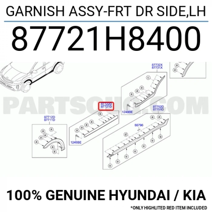 Dodik Stonic Ön Kapı Çıtası 2018-2021 Sol (Oem No:87721H8400)