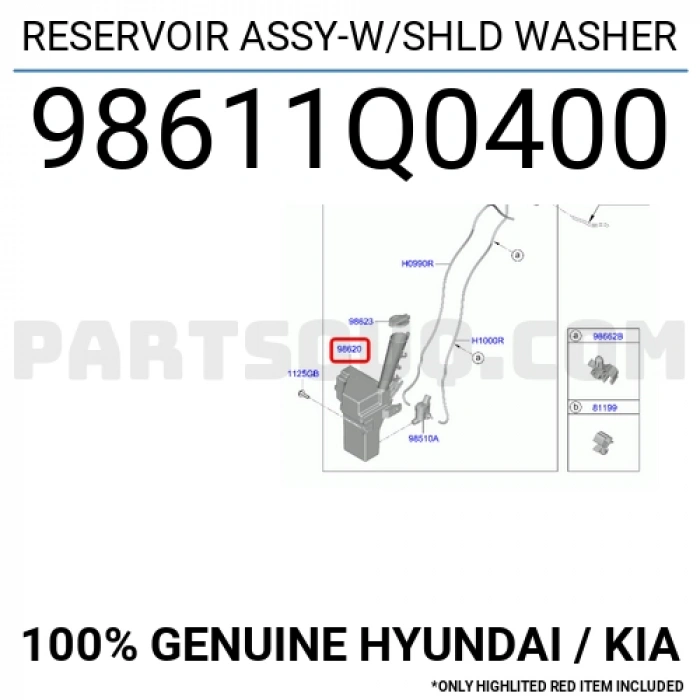 Su Fıskiye Deposu Bayon 2021 Sonrası (Oem No:98611Q0400)