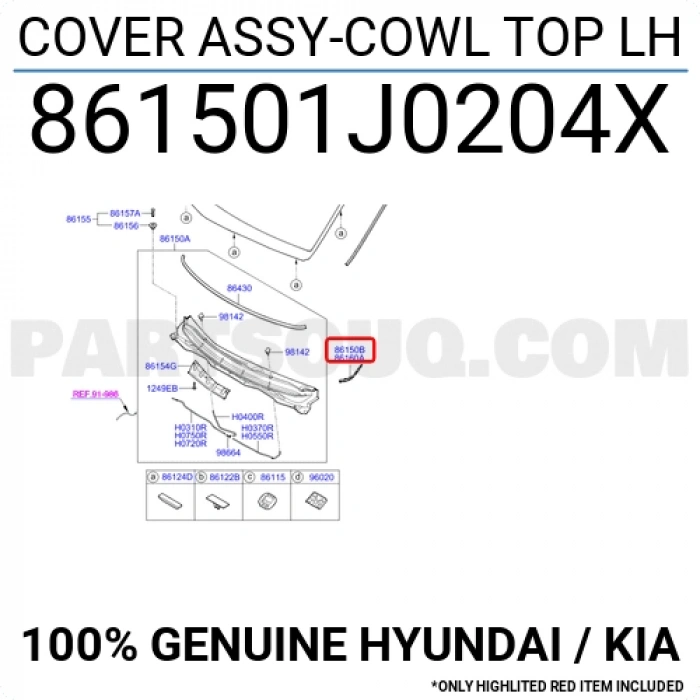 Cam Alt Izgara Kapağı I-2020 2012-2014 Ön Sol (Oem No:861501J0204X)