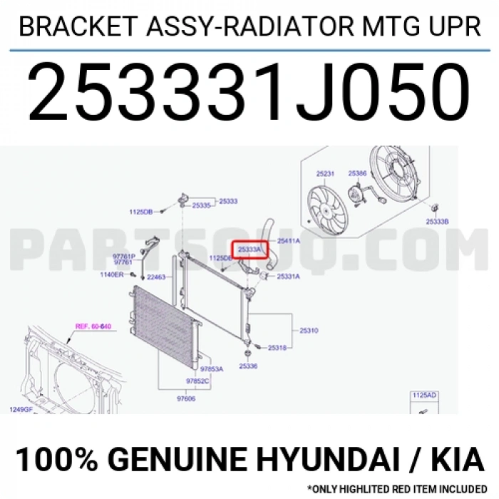 Radyatör İ20 2009- Üst Kulağı (Oem No:253331J050)