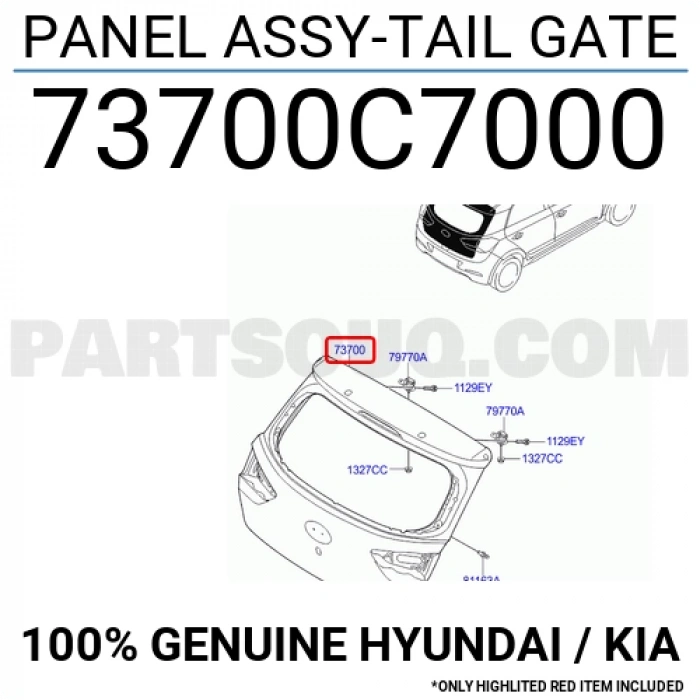 Kaput Bagaj İ20 2014-  (C8000 İle Uyumlu Değil) (Oem No:73700C7000)