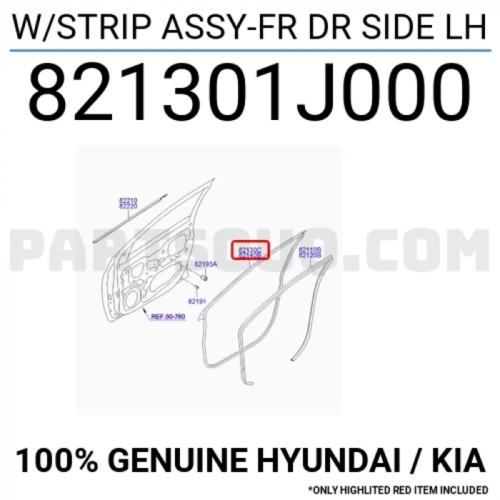 Kapı Fitili İ20 1.4 09 Ön L (Oem No:821301J000)