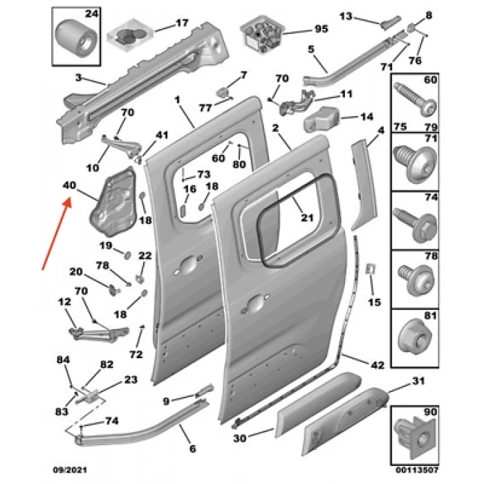 Fiat   1997-2000 Panel  (Oem No:9818156080)
