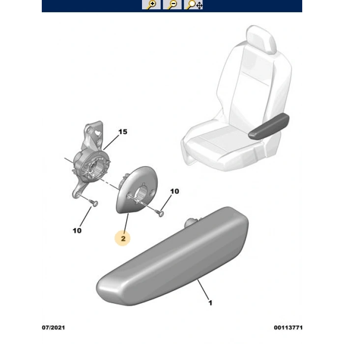 Fiat Doblo V 2022- Sağ Koltuk Dırseklık Kaplama  (Oem No:9826470280)