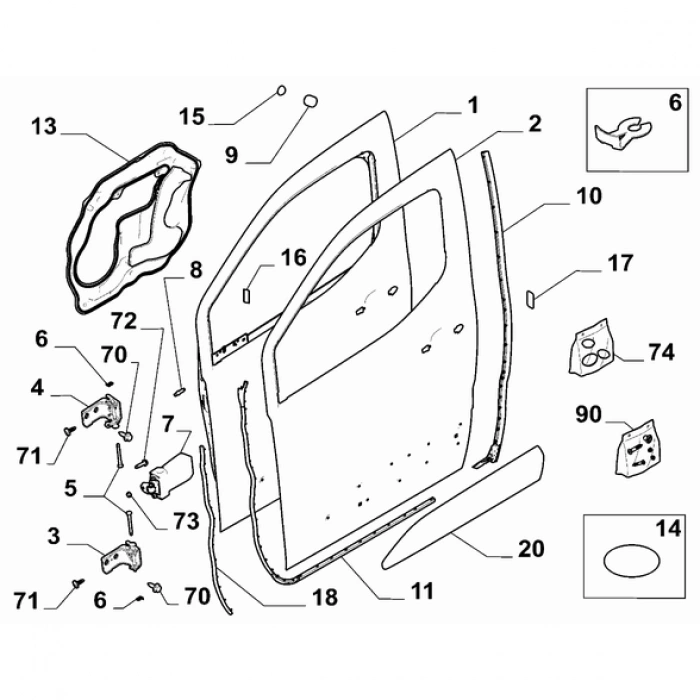 Fiat Doblo V 2022- Kapı Fitili Sağ  (Oem No:9855338980)