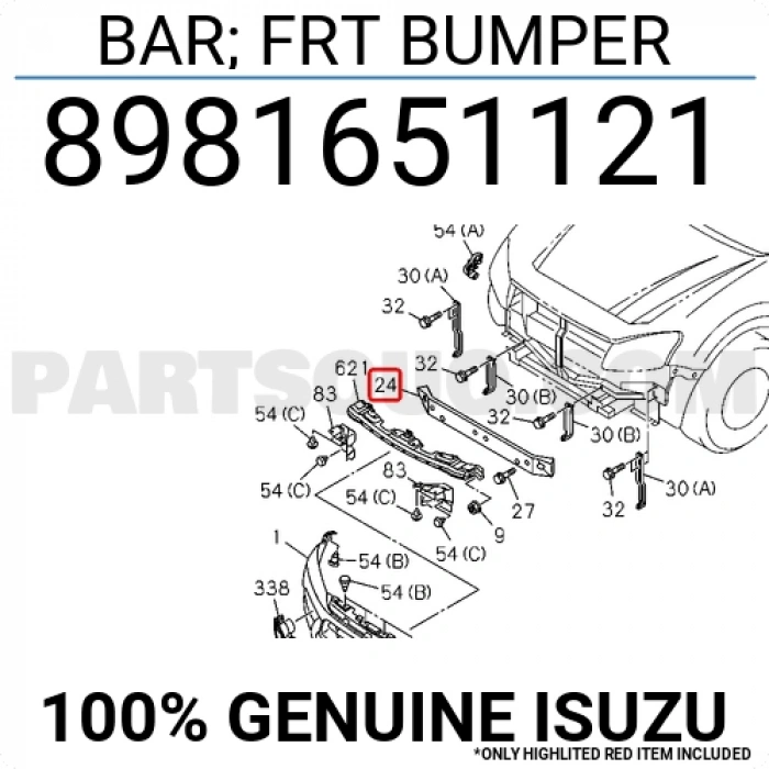 Tampon Demiri D-Max 2012-2017 Alt (Oem No:8981651121)
