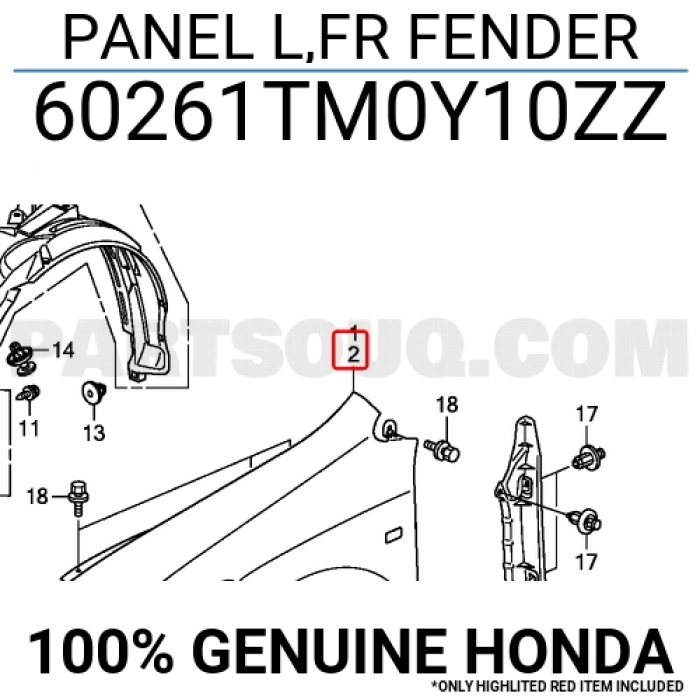 Çamurluk City 2009-2011 Ön Sol (Oem No:60261Tm0Y10Zz)