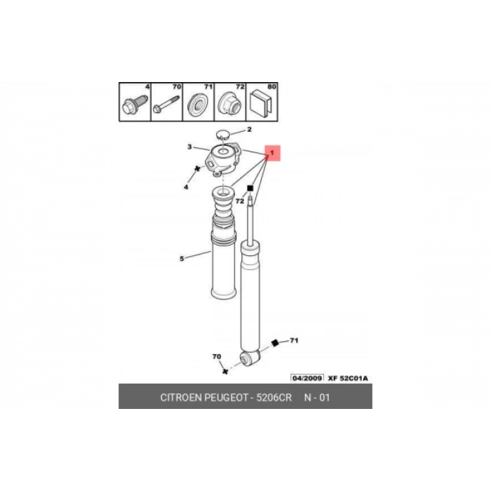 Psa 307 B.M 2002- Amortisör Arka  (Oem No:5206Cr)