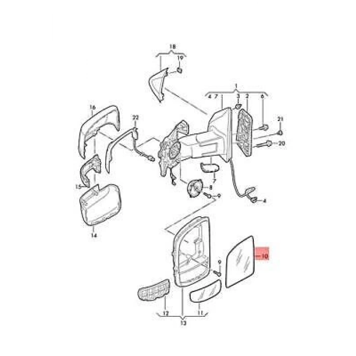 Vw Crafter Elektrikli Ayna Camı 2017- Sonrası  Sağ (Oem No:7C0857522F)