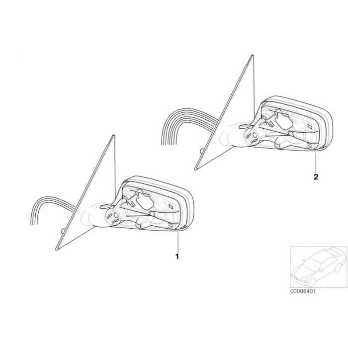 Bmw 7 Serisi Elektrikli Katlanır Ayna 2002-2007 Kör Noktalı Sol (Oem No:51167190205)
