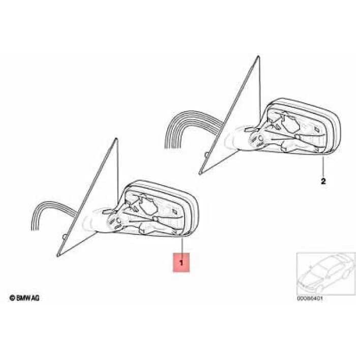 Bmw 7 Serisi Elektrikli Katlanır Ayna 2002-2007 Kör Noktalı Sağ (Oem No:51167190208)