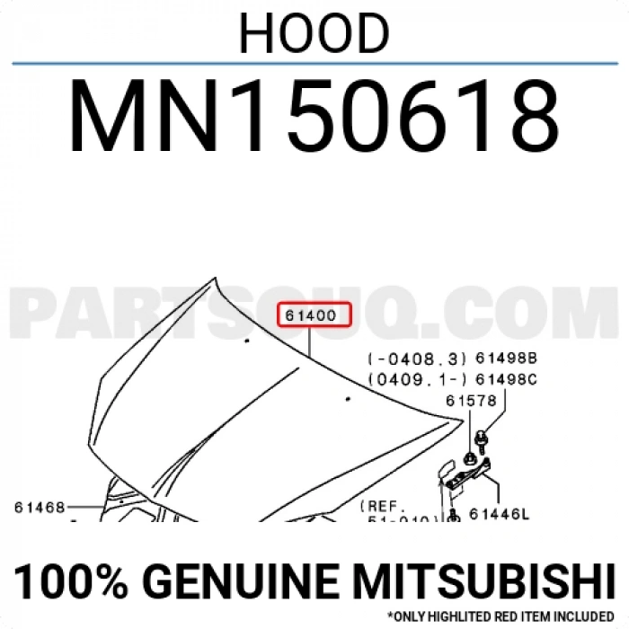 Motor Kaputu Lancer 2003-2007 Tw (Oem No:Mn150618)